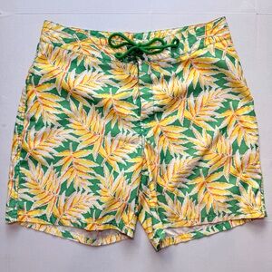 J Crew Swim Trunks Hawaiian Tropical Men's Size 34 Inseam 7"
